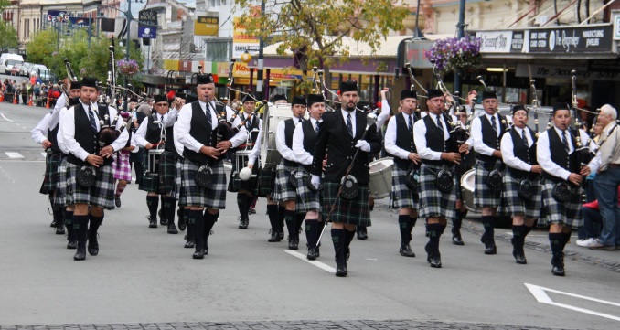 Marching Scottish Pipe Band