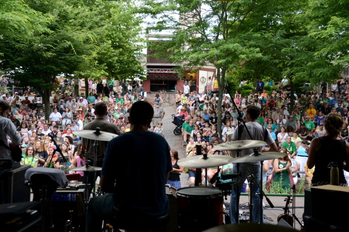 View of audience gathering at the Celtic Fling and Highland Games