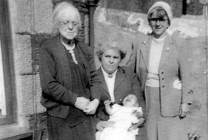 L-R Great Granny Eliza, her daughter Granny Ethel and the author (!) , paternal Granny also Ethel taken outside the Raymond Road home during the 1950s
