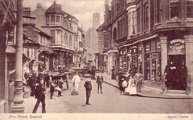 Lower Fore Street, Redruth, Cornwall in 1907