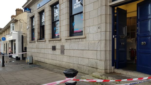 Arson attack on Irish branch of KBC Bank. Image: RTE