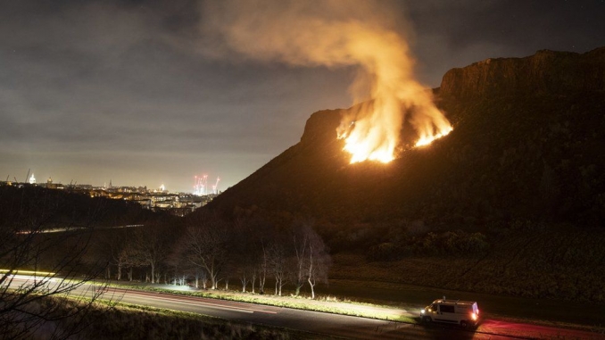 Arthur's Seat blaze. Image: BBC Scotland.