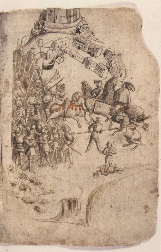 Battle of Bannockburn depiction from 1440's manuscript of Walter Bowers Scotichronicon
