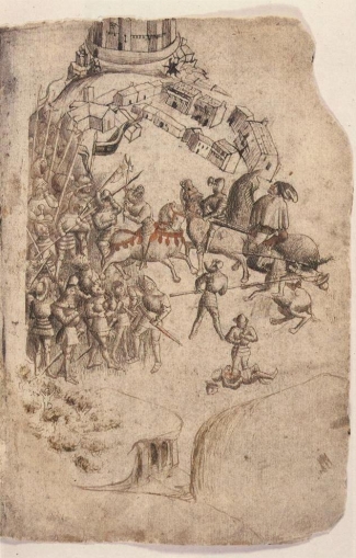 Battle of Bannockburn depiction from 1440's manuscript of Walter Bowers Scotichronicon