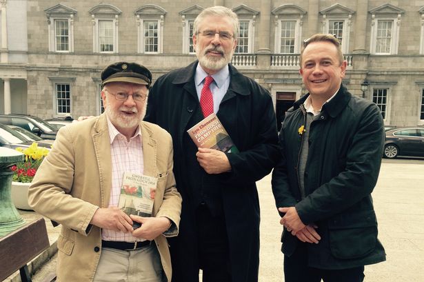 Lyn Ebenezer, Sinn Fein President Gerry Adams and Dylan Ebenezer