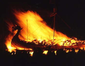 Burning Viking Ship