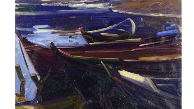 Dark boats, Martigues, by John Cyrlas Williams