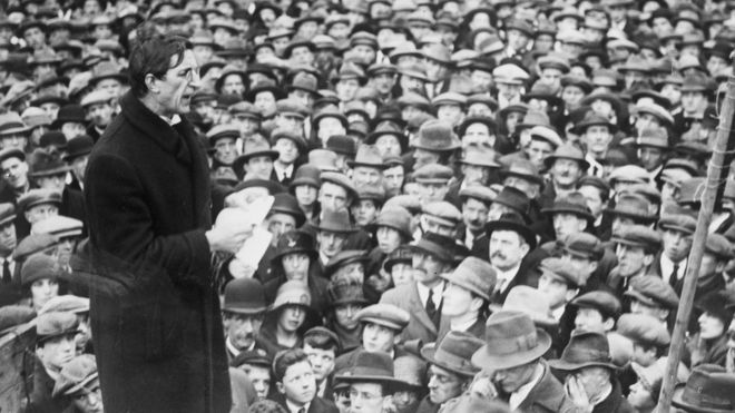 Eamon de Valera addressing crowds
