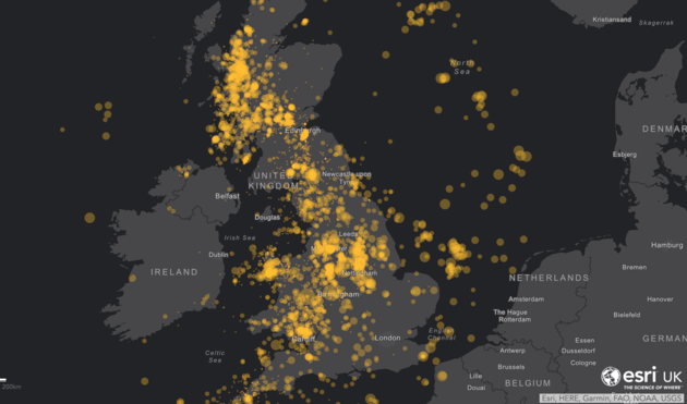 esri uk earthquake map