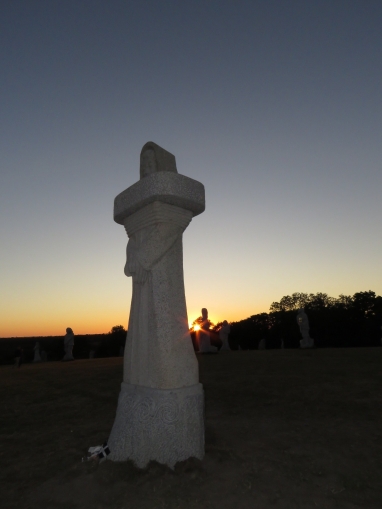 Granite statue of Cornish National Saint Piran