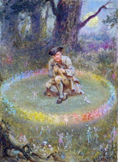 Man surrounded by Fairy Folk