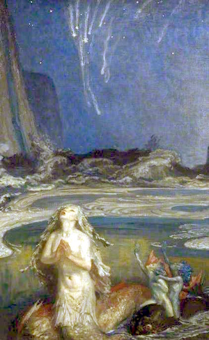 Mermaid and Sea by Robert Anning Bell (1863–1933) credit Victoria Art Gallery