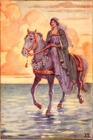 Niamh, illustrated by Beatrice Elvery in Heroes of the Dawn (1914)