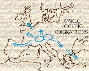 Map of old Celtic migration idea