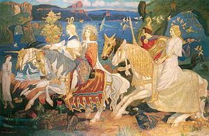 Tuatha Dé Danann taken from Tuatha Dé Danann as depicted in John Duncan's 'Riders of the Sidhe' (1911)
