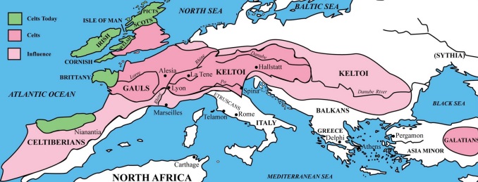 Map of Celtic lands