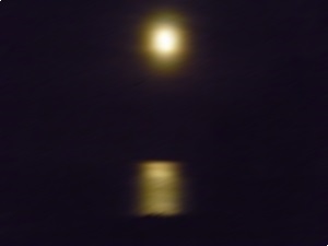 Moon over sea