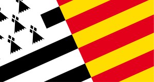 Combined flags of Brittany and Catalonia