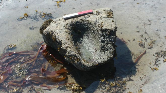 Lionacleit prehistoric saddle quern stone. Image: SCAPE