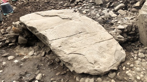 Megalithic tomb kerbstone. Picture RTÉ