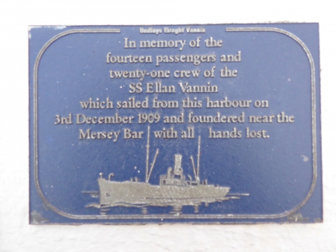 Memorial to SS Ellan Vannin Ramsey Quayside