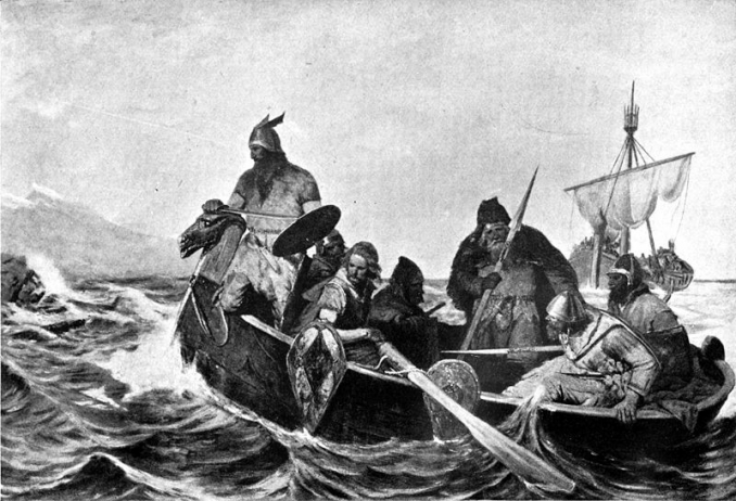 Norsemen landing in Iceland by Oscar Wergeland