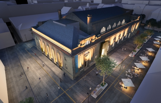 Perth City Hall. Aerial Image of proposed conversion. Image from Perth and Kinross website.