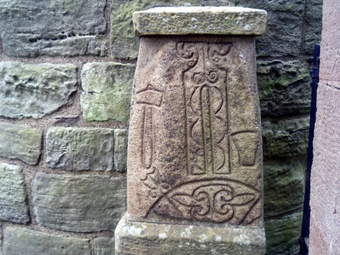 Pictish stone at the base of Abernethy Round Tower