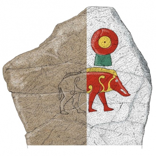 Pictish Stone in colour image from HES