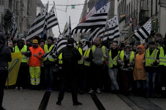 Protesters in Brittany