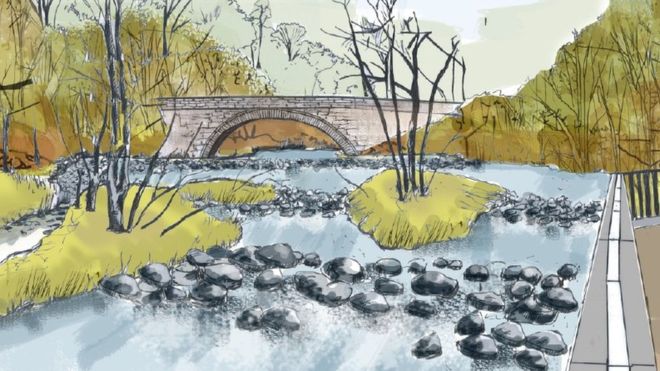 Rock ramp at Howden Bridge. Image: Forth Rivers Trust