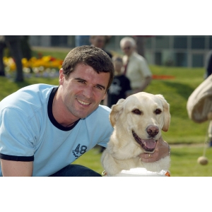 Roy Keane with guide dog Benny