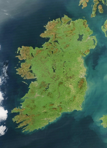 Satellite image of Ireland from wikipedia