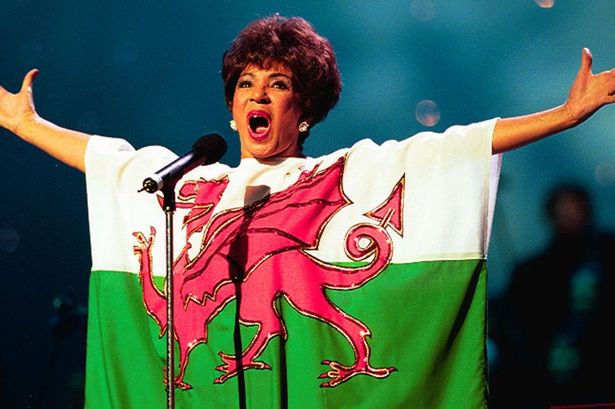 Shirley Bassey at Rugby World Cup opening ceremony at the Millennium Stadium in 1999
