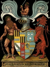 Bookplate with arms of 7th to 9th Dukes of Atholl, 1910 image courtesy of wikimedia commons.