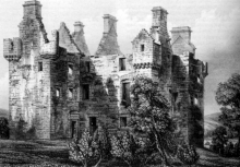 Glenbucket Castle drawn by Robert William Billings (1814-1874)