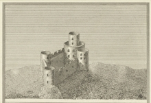 Tretower Castle - From a survey in the beginning of the 16th century thought to be by James Basire II (1769–1822)