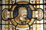 Godred Crovan image in stained glass window of Tynwald Chamber