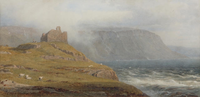 Ardtornish Castle watercolour by George Arthur Fripp RWS (1813-1896)