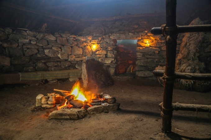 Bosta Iron Age House courtesy of interior Bernera Historical Society Facebook page.