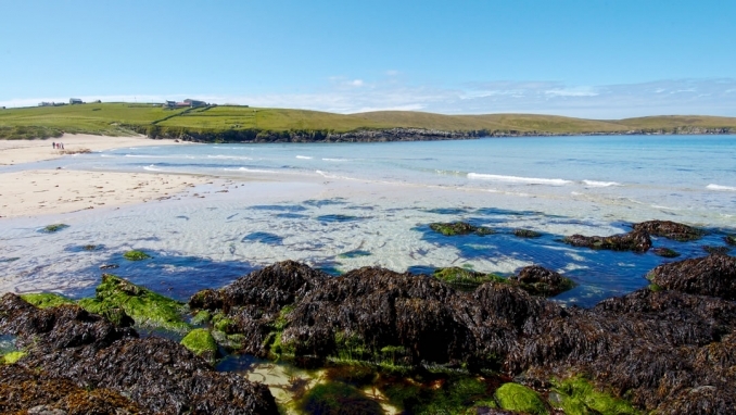 Breakton Beach in Yell Shetland and courtesy of NorthLink Ferries.