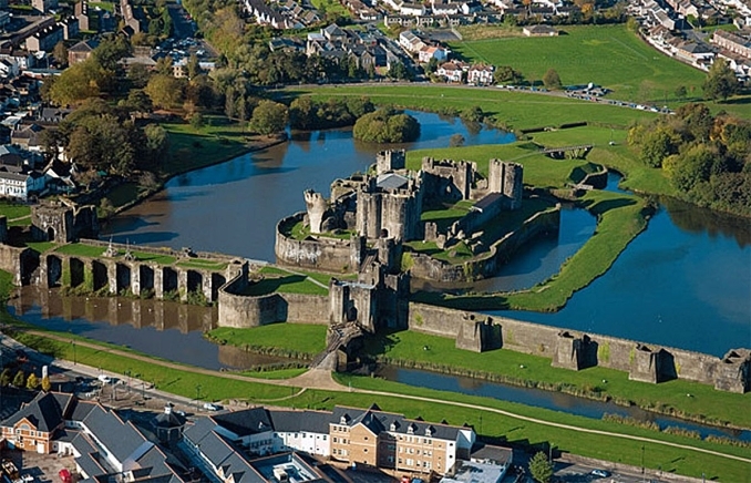 Caerphilly Castle image courtesy of Cadw