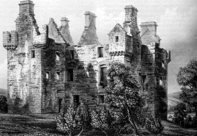 Glenbucket Castle drawn by Robert William Billings (1814-1874)