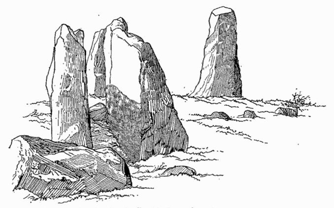 Loanhead of Daviot Stone Circle the Double Recumbent Stones from the east 1902 by Frederick Coles FSA Scot (1854–1929)