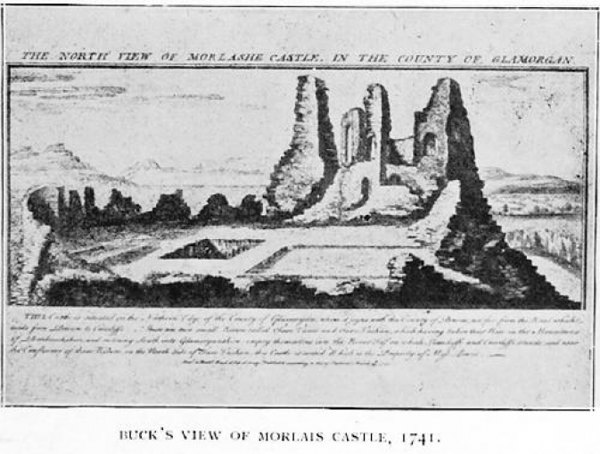 Morlais Castle in 1741