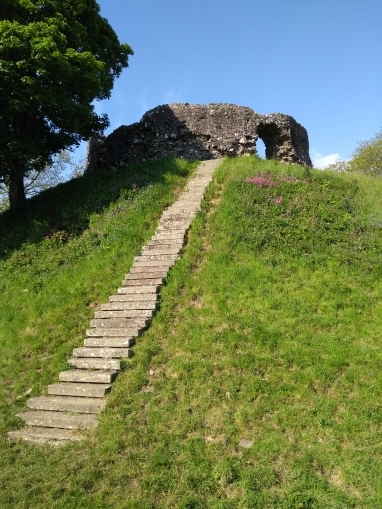 View from the bottom of the Motte at Wiston Castle image © Copyright Xyphoid licensed for reuse under Creative Commons Licence