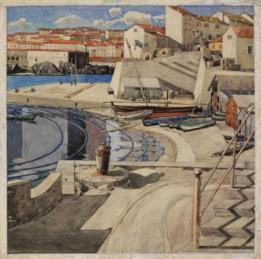 "The Little Bay, Port Vendres" 1927 Charles Rennie Mackintosh