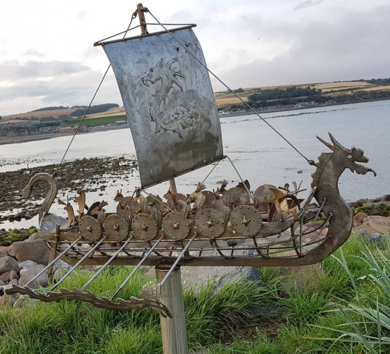 Viking ship sculpture Stonehaven